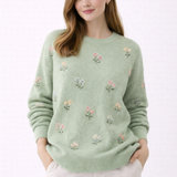 Relaxed Floral Knit Sweater