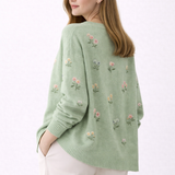 Relaxed Floral Knit Sweater